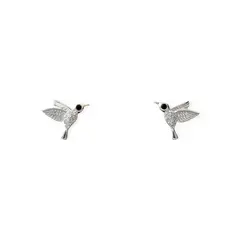 COGGIOLA - Aros Colibrí Blanco Circón Plata Fina 925