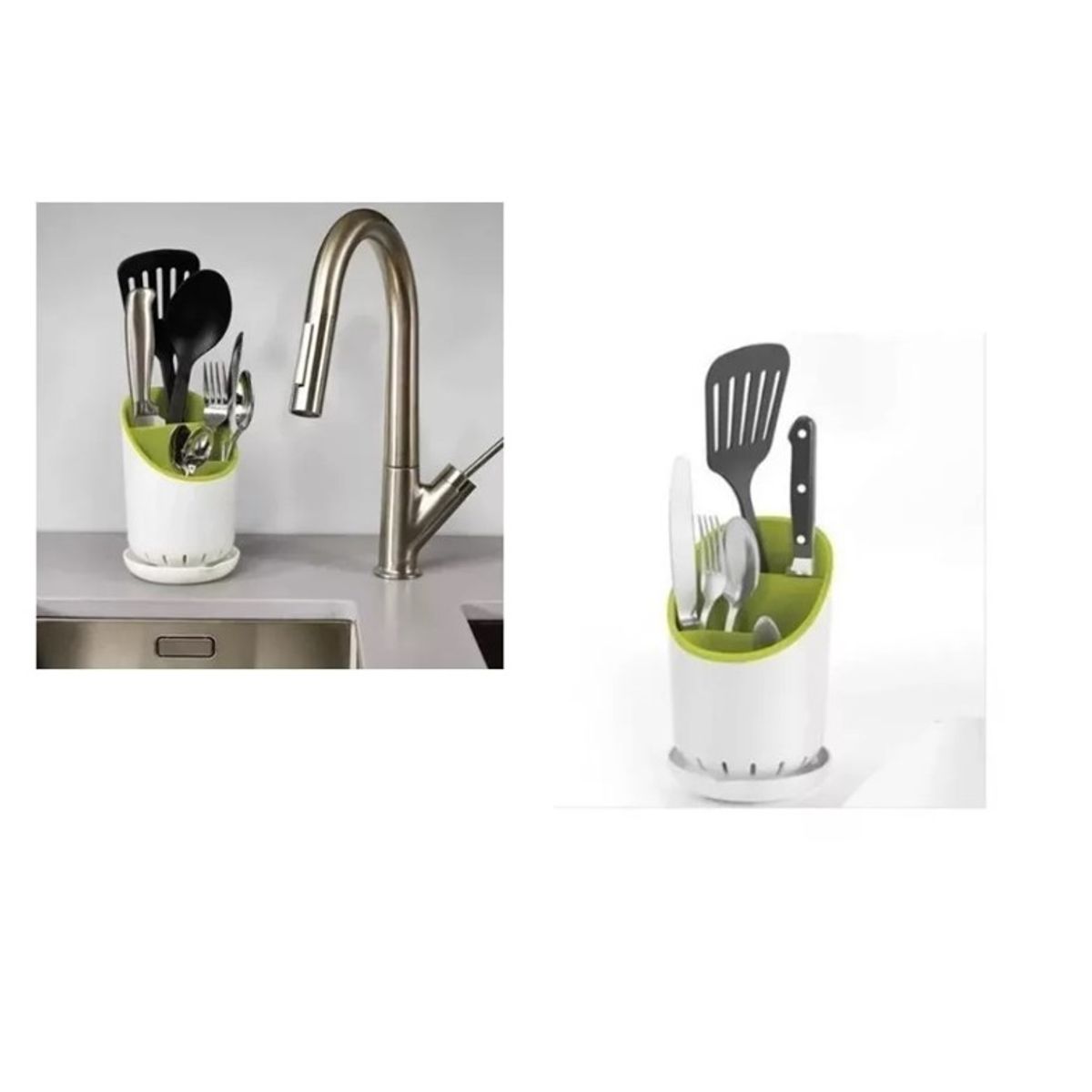 GENERICO - Organizador Escurridor De Cubiertos Con Drenaje Cocina