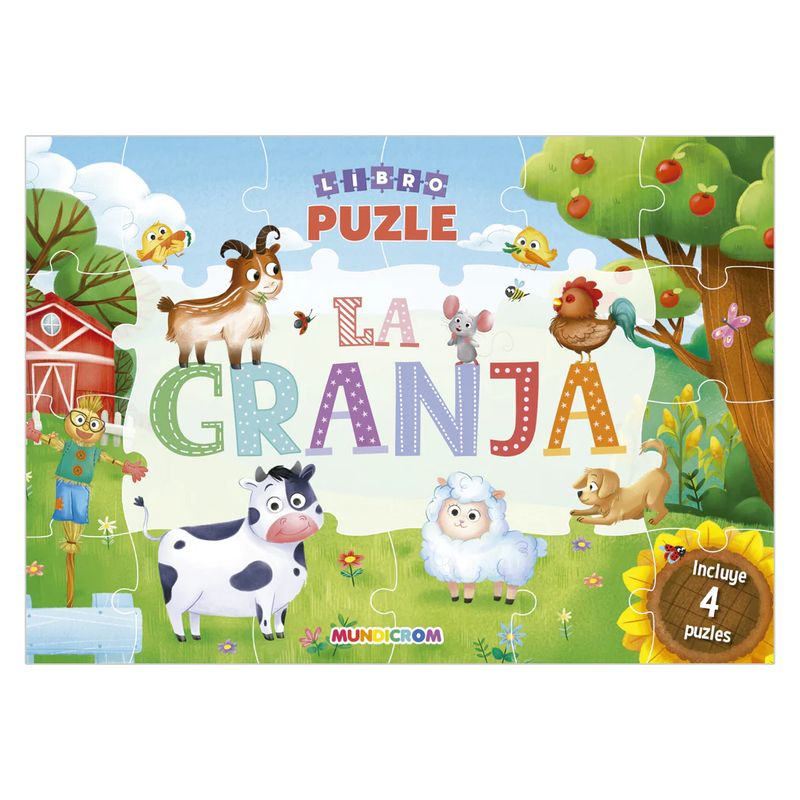 MUNDICROM - Libro Puzle La Granja, 4 Puzles - Mundicrom