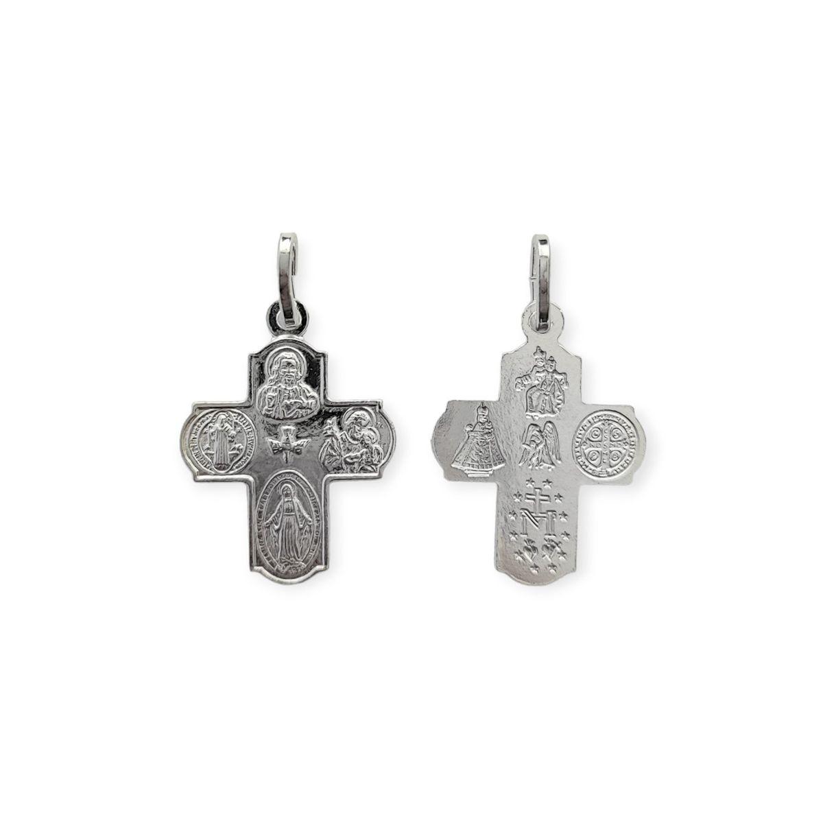 COGGIOLA - Colgante Cruz 4 Santos Plata Fina 925