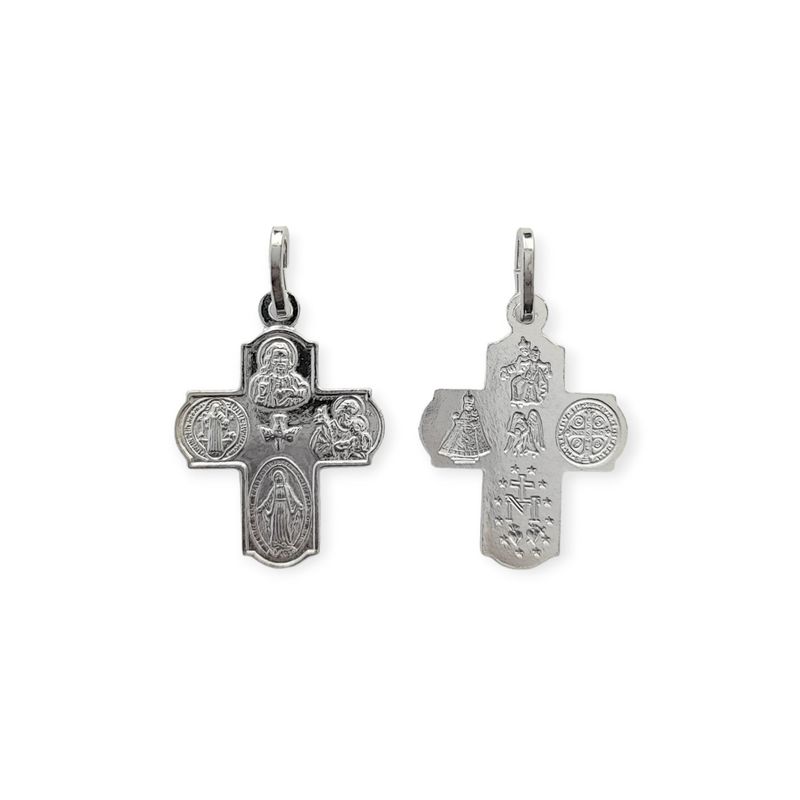 ANDREA COGGIOLA JOYAS - Colgante Cruz 4 Santos Plata Fina 925