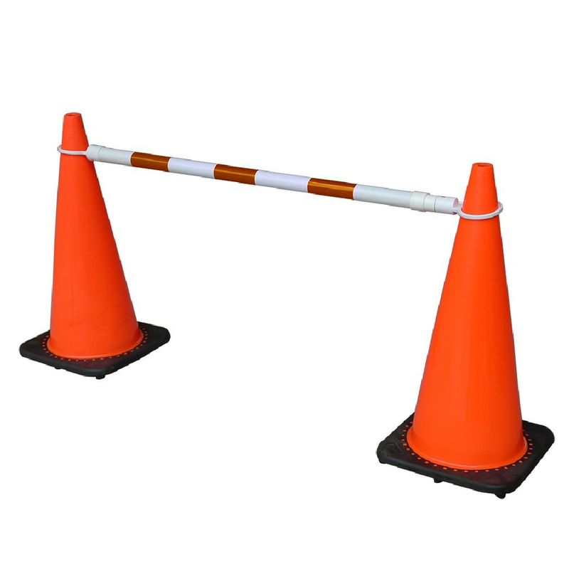 QRUBBER - Barra cono union expandible 210cm blanco/rojo
