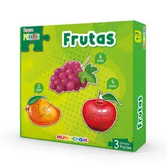 MUNDICROM - Puzle Frutas 3 Figuras, Peque Puzle, Para 3 Años -