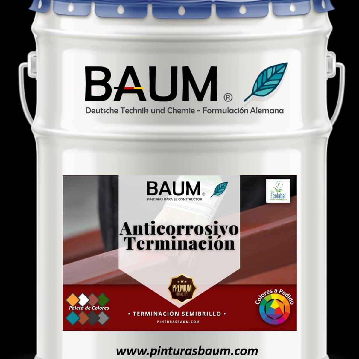 BAUM - Galon Anticorrosivo Terminacion ROJO COLONIAL Baum