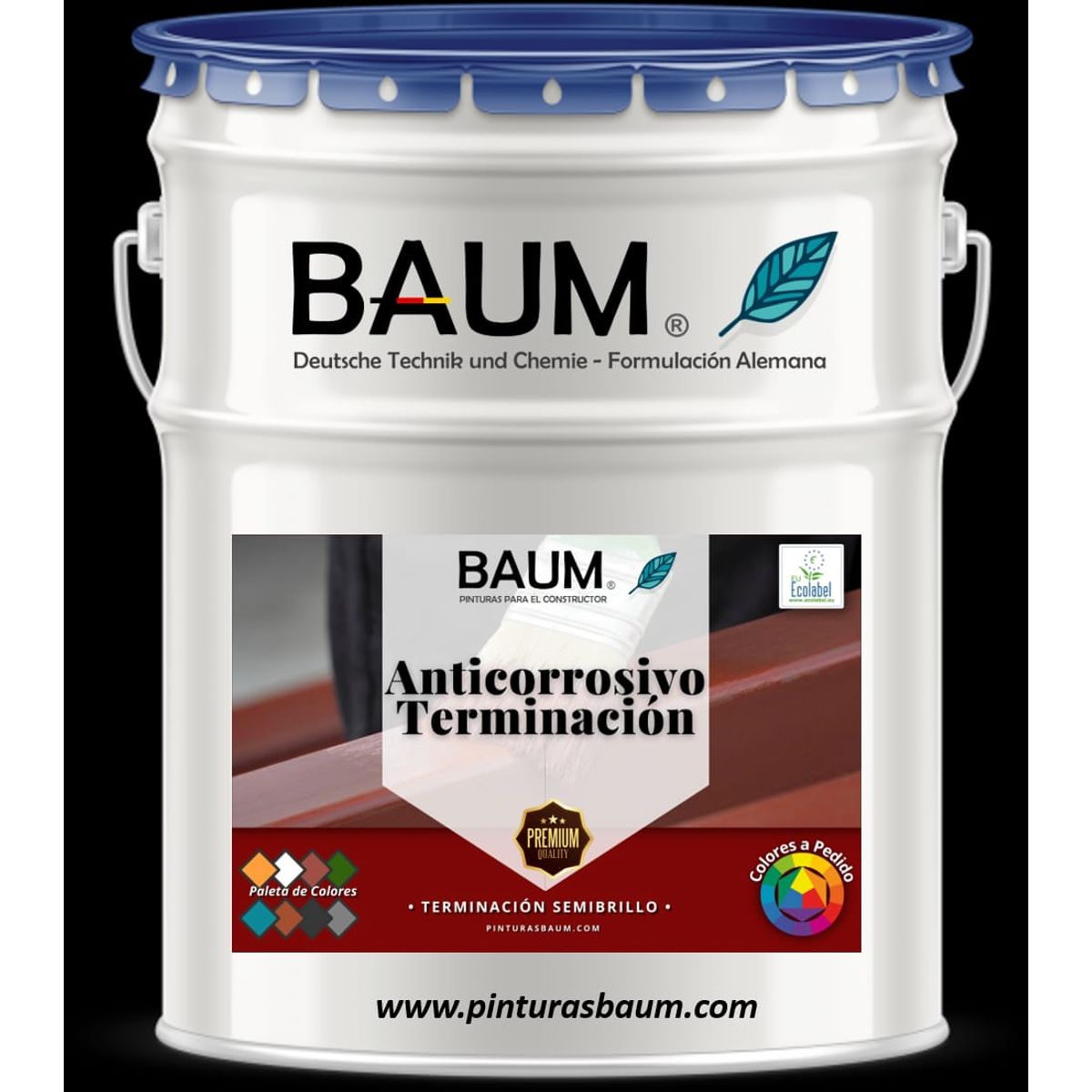 BAUM - Galon Anticorrosivo Terminacion ROJO COLONIAL Baum