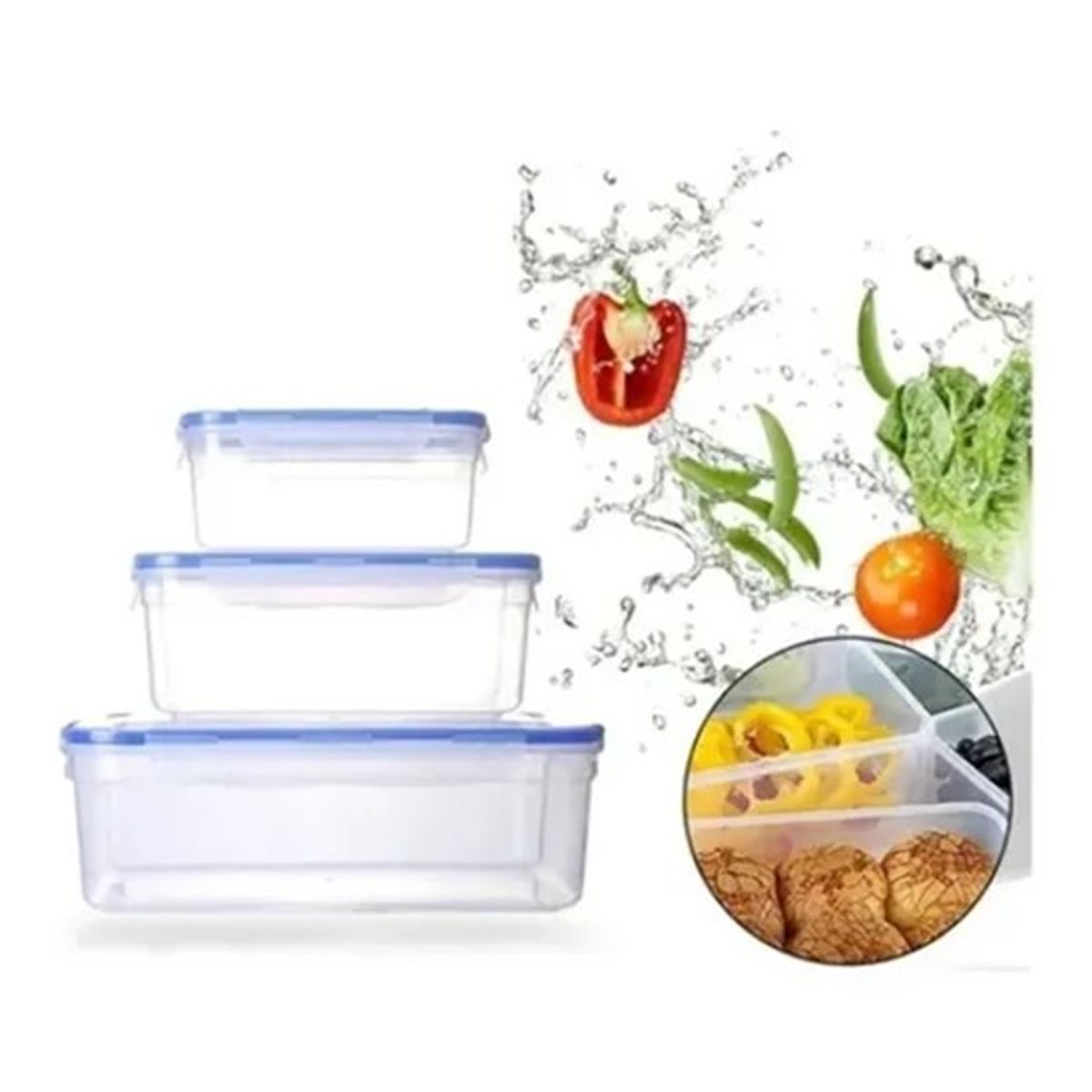 OEM - Set De 3 Taper Tupper Hermetico Plastico Comida