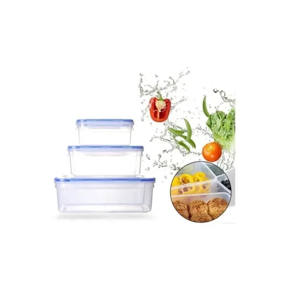 OEM - Set De 3 Taper Tupper Hermetico Plastico Comida