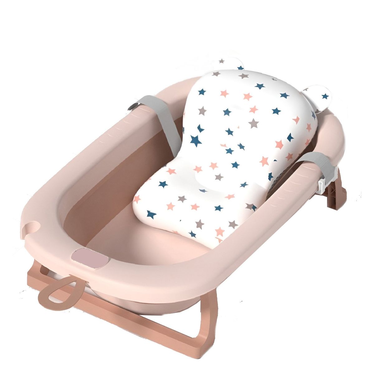GENERICO - Bañera Plegable para Bebé con Cojín de Baño color Rosa