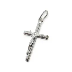 ANDREA COGGIOLA JOYAS - Colgante Cruz Tubo Cristo Plata Fina 925