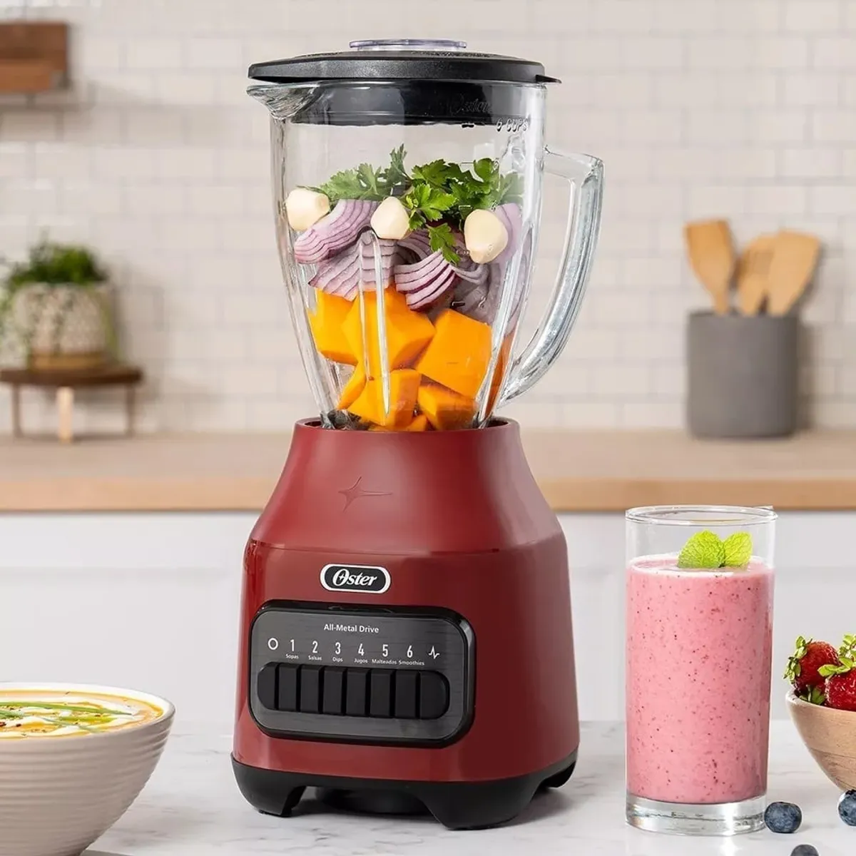 OSTER - Licuadora Oster® 6 velocidades más pulso BLSTPEG-GPB-052 ROJO