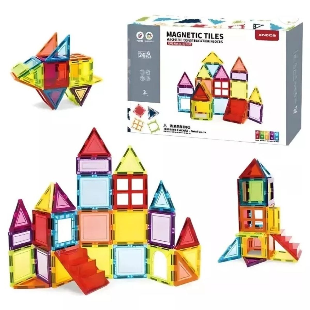 GENERICO - Juego De Construcción Imanes Magnéticos 26 Piezas 3d Niños