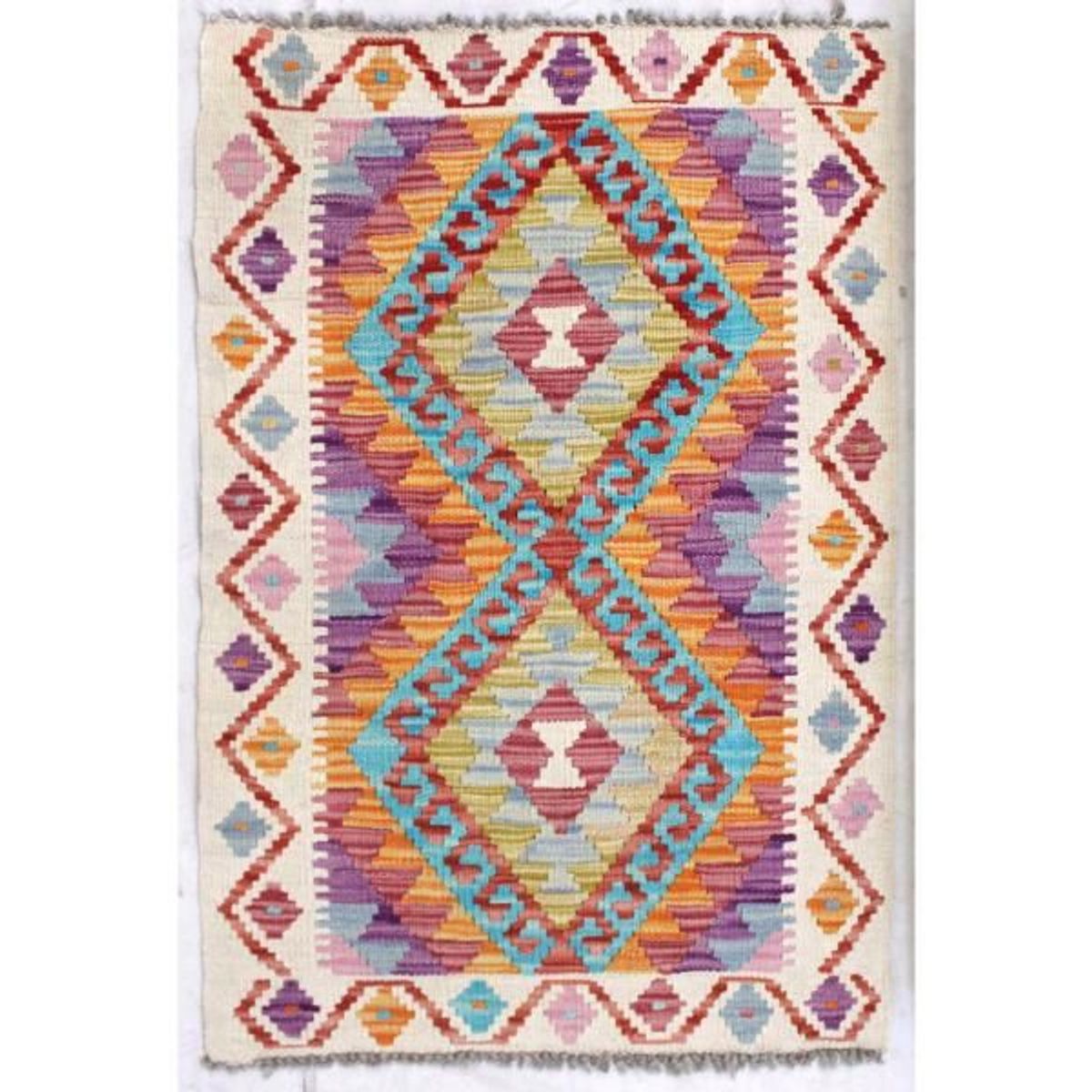 BAZHARS - ALFOMBRA BAZHARS 085X061 CM ARTESANAL KILIM VEGI