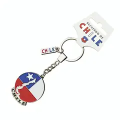 OEM - Pack 4 Pack 4 Llavero Metálico Color Chile Mapa Redonda