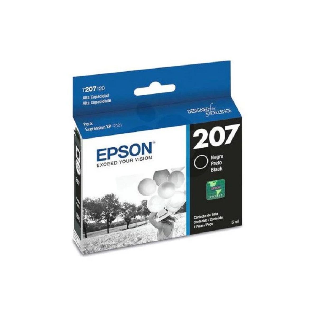 EPSON - Cartucho de Tinta Epson T207 5ml pág. 300 Negro T207120-AL
