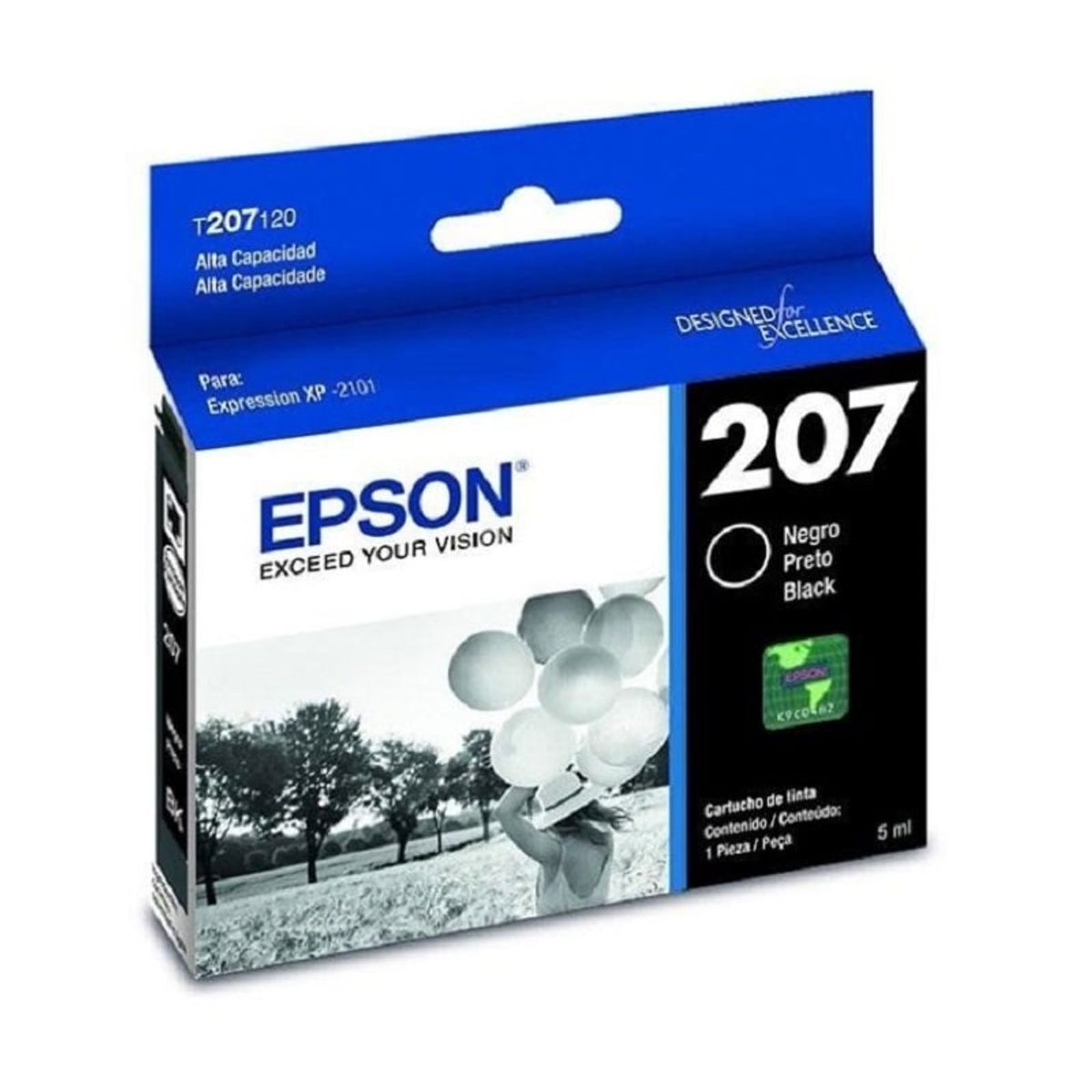 EPSON - Cartucho de Tinta Epson T207 5ml pág. 300 Negro T207120-AL