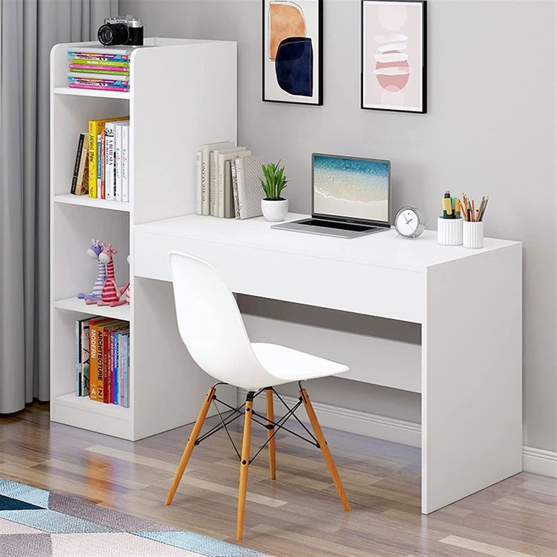 ACTUAL - Escritorio Blanco Moderno Con Librero