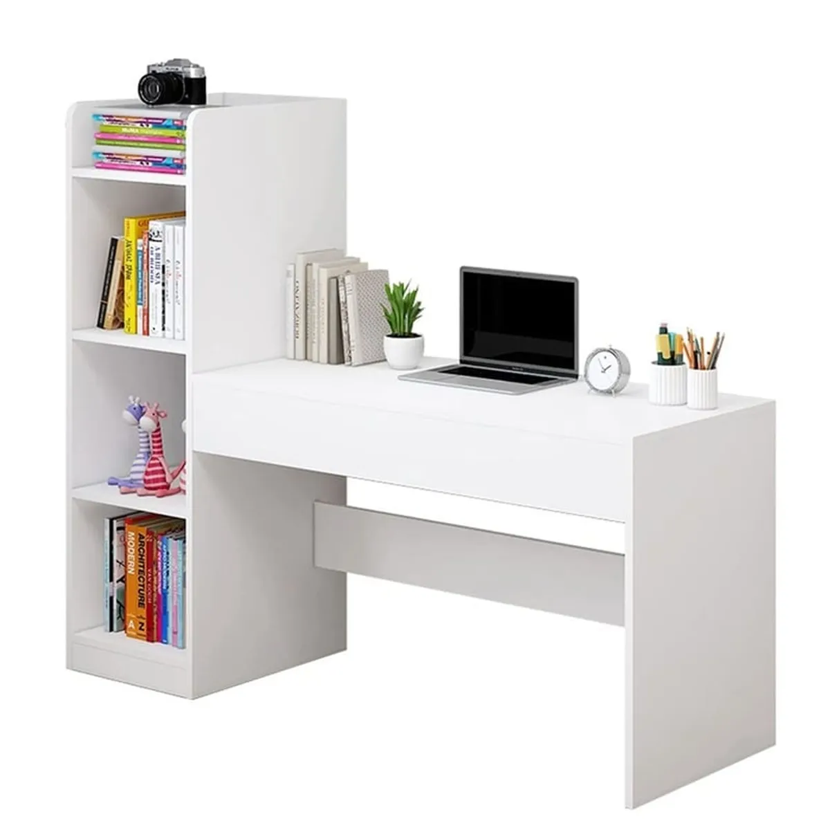 ACTUAL - Escritorio Blanco Moderno Con Librero