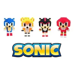 BLOQUEMAC - Set 4 Mini Bloques Sonic Y Sus Amigos Figura 3d Armable