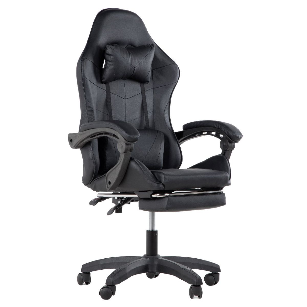 LUMAX - Silla Gamer Ergonomica Kingshouse con Apoyapies Negra