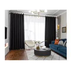 GENERICO - 2 Cortinas Opacas Para Sala De Estar O Habitación 140x240cm Color Negro