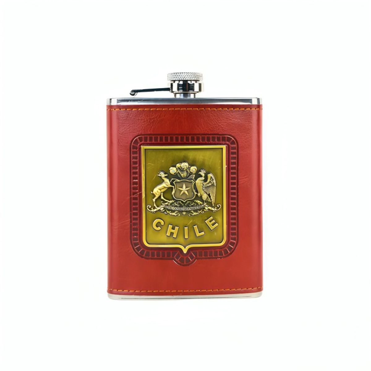 OEM - Licorera Petaca Acero Inoxidable 235 Ml Escudo De Chile