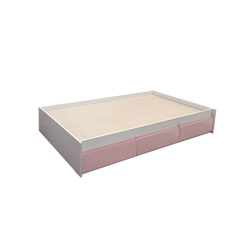 DECORACION CREATIVA - Cama Infantil 1 Plaza 3 Cajones Minimal Rosado