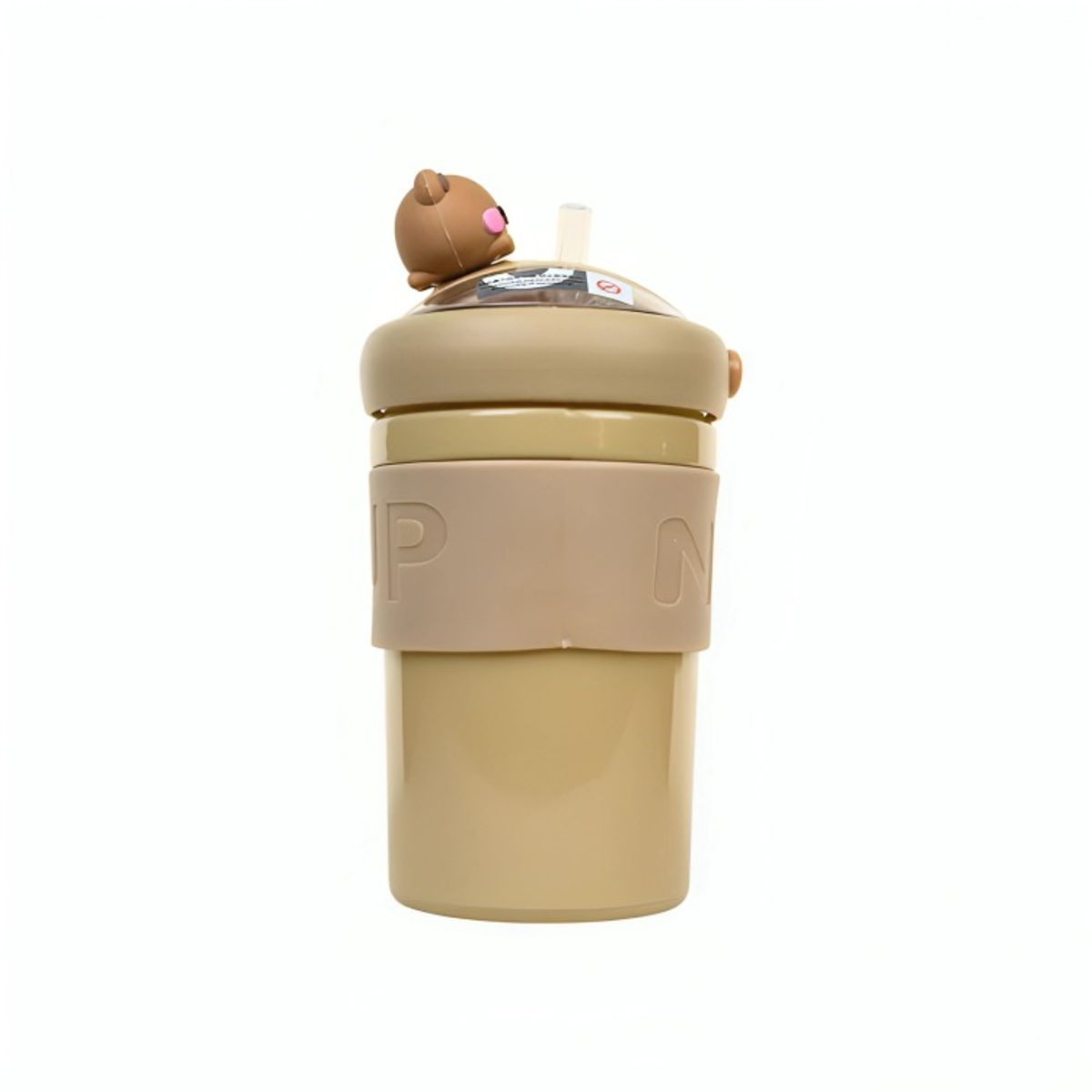 OEM - Vaso De Vidrio Hermético Con Bombilla cafe oso