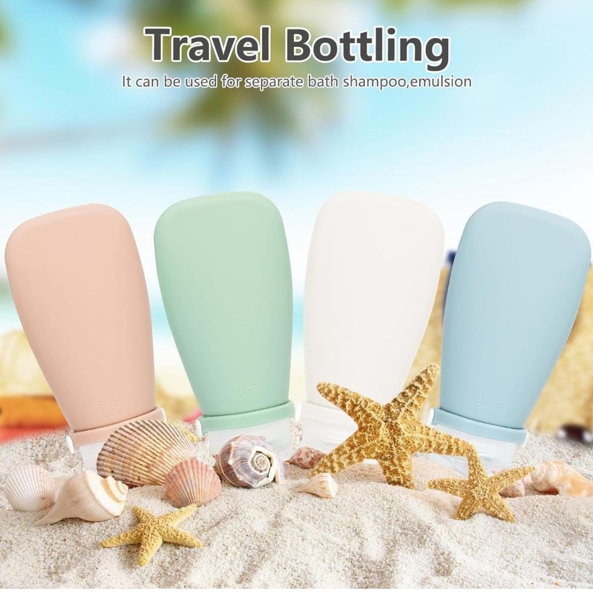 GENERICO - Pack 8 Dispensadores De Silicona Para Cremas Shampoo Viaje