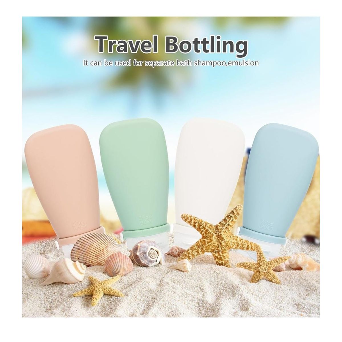 GENERICO - Pack 8 Dispensadores De Silicona Para Cremas Shampoo Viaje