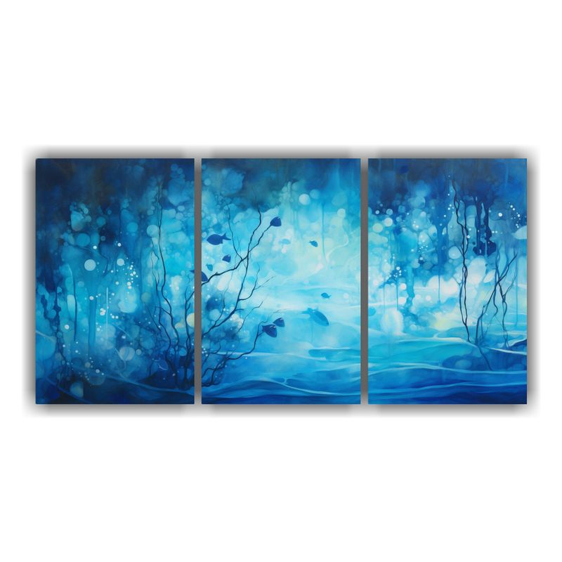 GENERICO - Pinturas Decorativas De Cuadroes Submarinas En Tres Lienzos  240x120cm