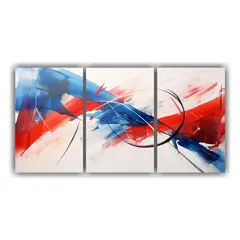 GENERICO - Conjunto De 3 Telas En Bastidor Abstracto Textura Pintura Ab 240x120cm