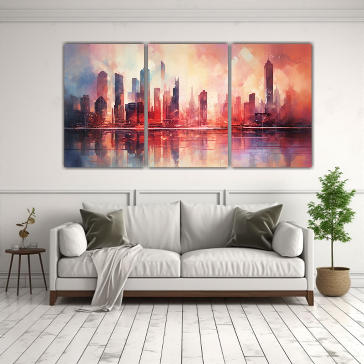 GENERICO - Pinturas Decorativas Tres Cuadros Forma Vitalidad Con Vibran 240x120cm