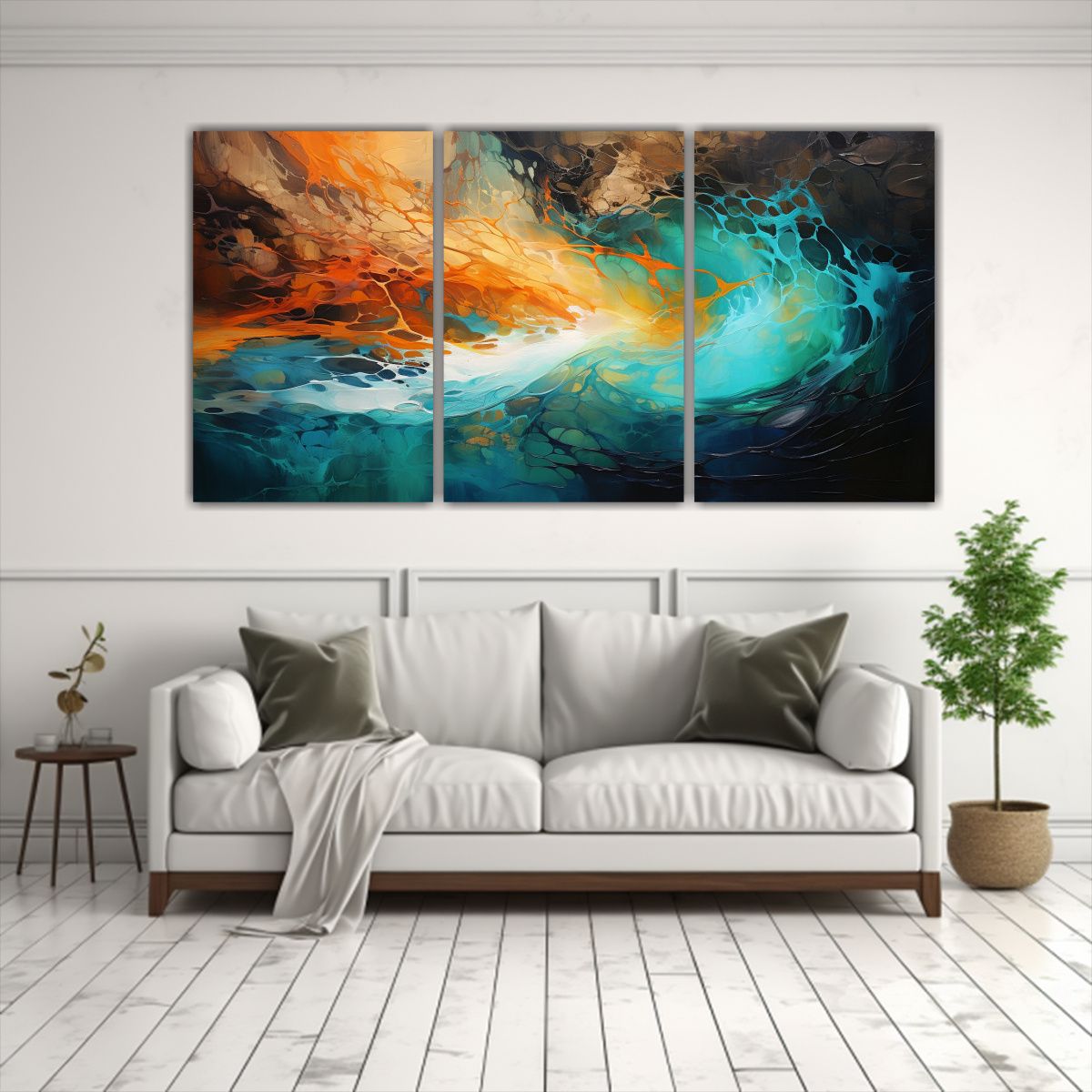 GENERICO - Set 2 Cuadro Vanguardia Originalidad Abstracto Ritmo De Un R 240x120cm