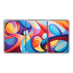 GENERICO - Cuadros Impresos De Expresividad En Colores Vibrantes De Est 240x120cm