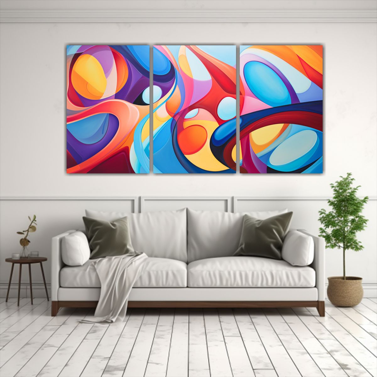 GENERICO - Cuadros Impresos De Expresividad En Colores Vibrantes De Est 240x120cm