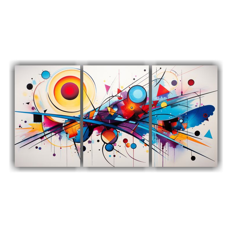 GENERICO - Cuadro Decorativo Vibrante Estilo Kandinsky En Lienzo De Alt 240x120cm