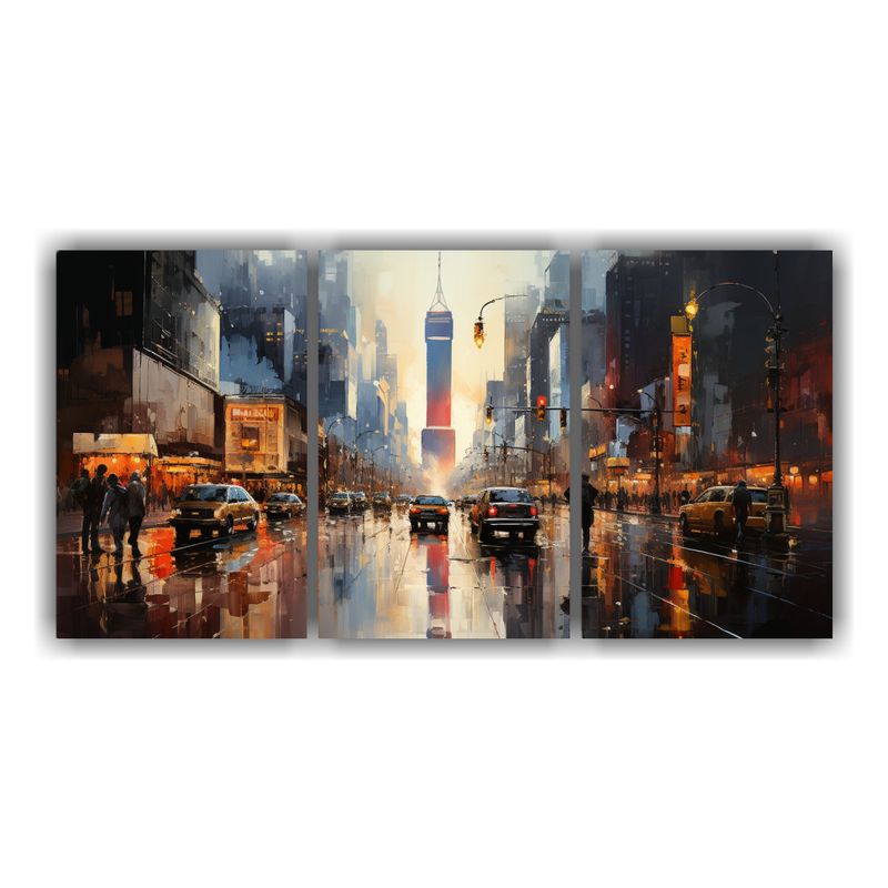 GENERICO - Cuadro Decorativo Paisaje Manhattan Time Square Calle En La  240x120cm