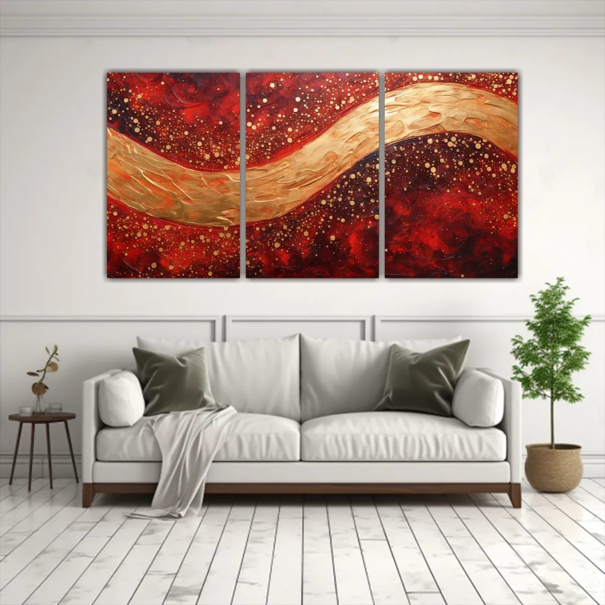 GENERICO - Pinturas Decorativas Estilo Puntillismo Luminoso De Tres Cua 240x120cm