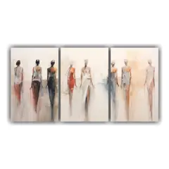 GENERICO - Cuadro Envision De Dibujo Reflejo Con Figuras Humanas Abstra 240x120cm