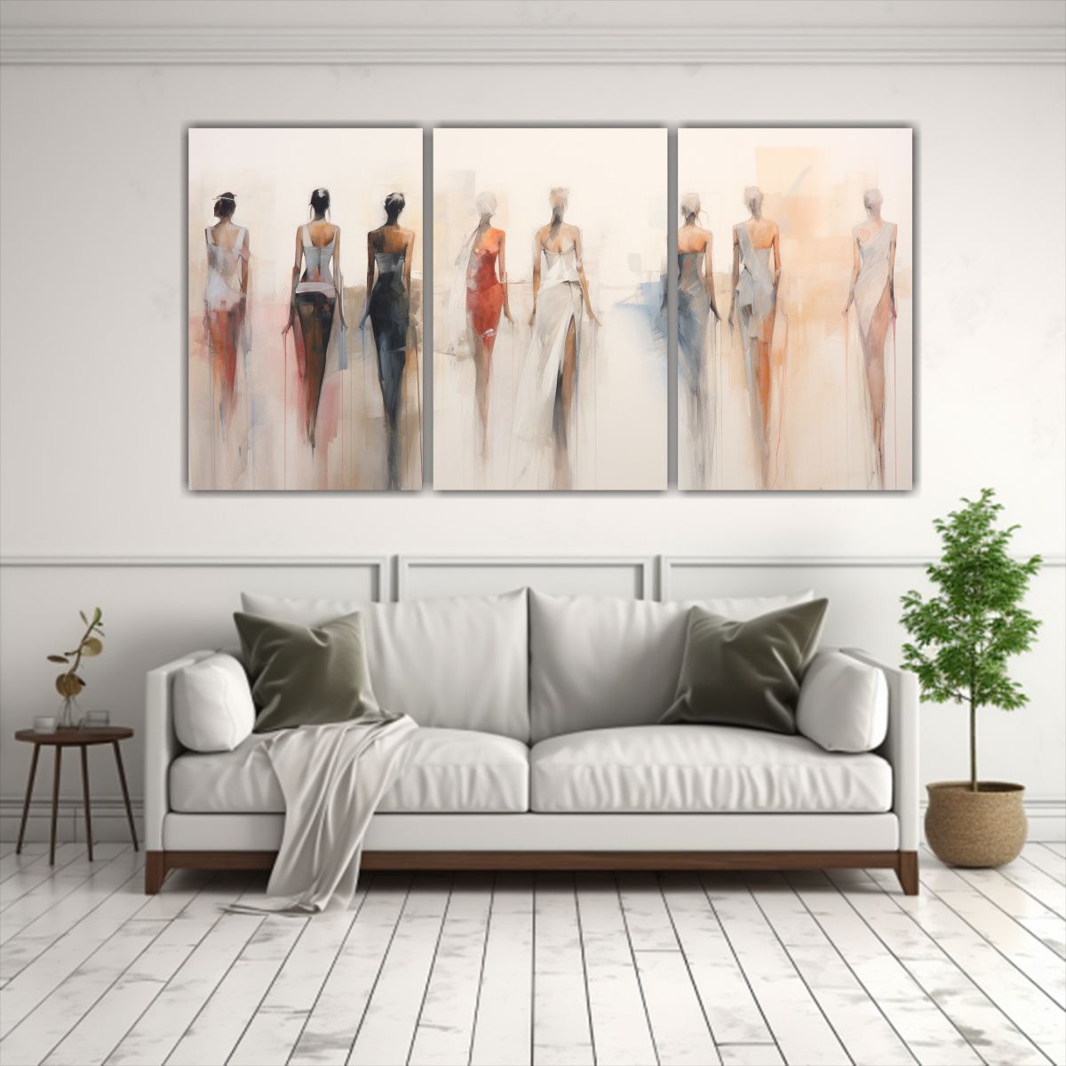 GENERICO - Cuadro Envision De Dibujo Reflejo Con Figuras Humanas Abstra 240x120cm