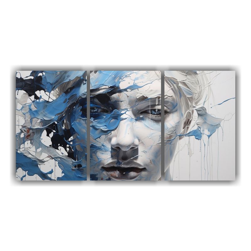 GENERICO - Pintura Naturaleza Viva Con Contornos Faciales Y Salpicadura 240x120cm