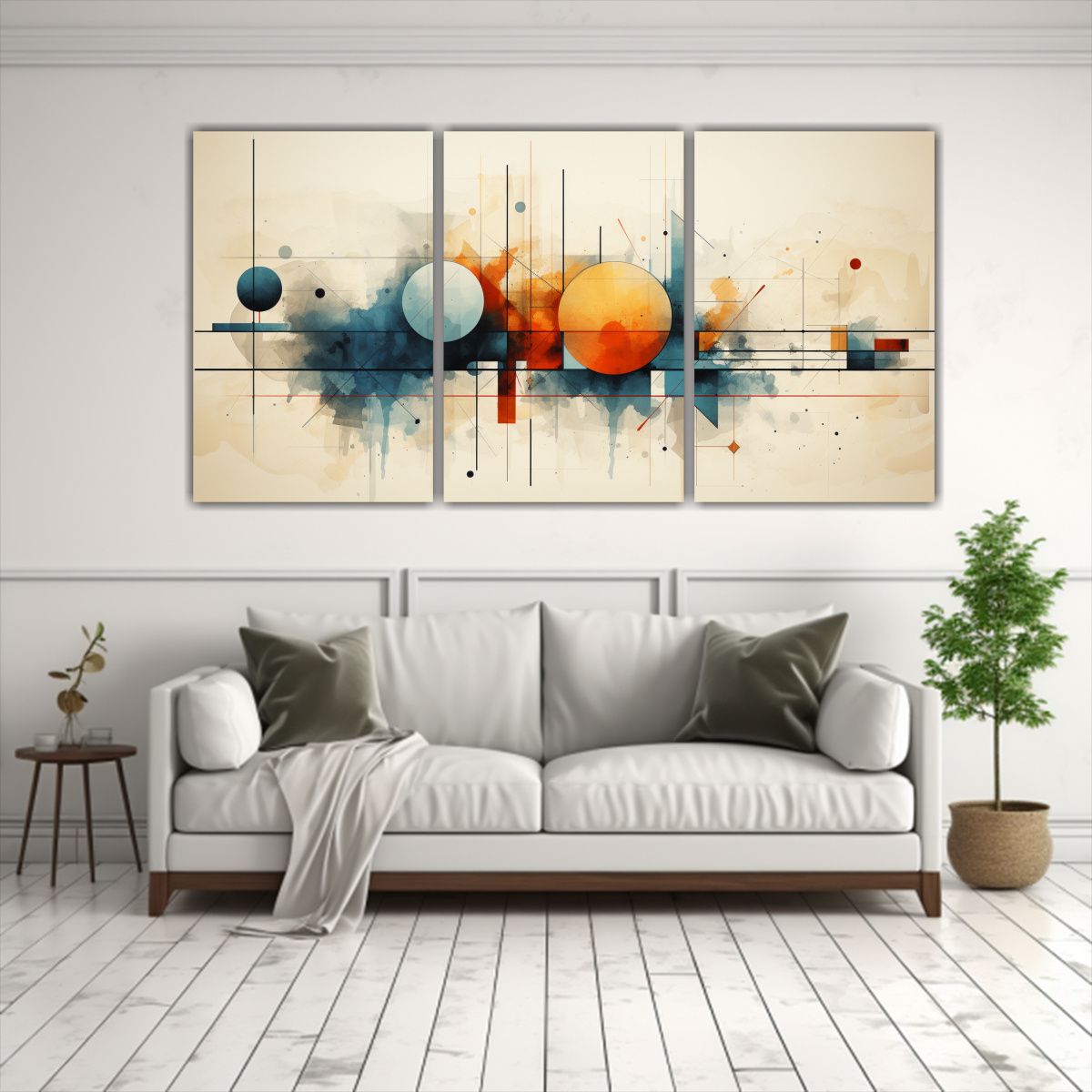 GENERICO - Conjunto 3 Cuadros Conceptual Originalidad Pintura Abstrakt  240x120cm