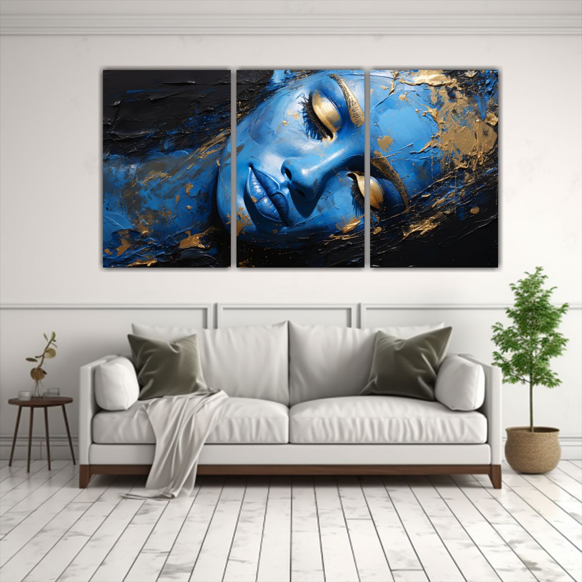 GENERICO - Conjunto 3 Lienzos Tela Dibujo Facial Contornos Exuberantes  240x120cm