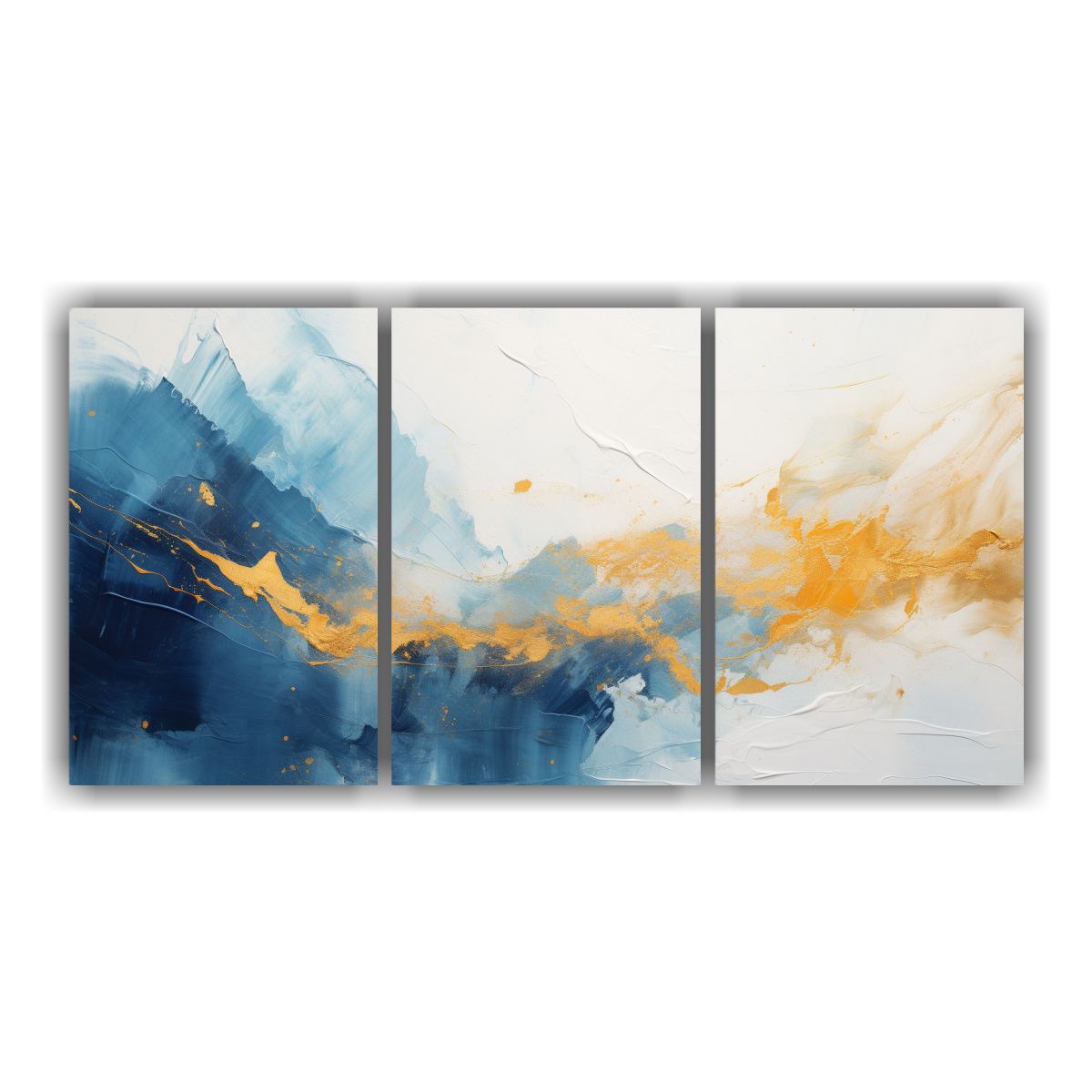 GENERICO - Conjunto De 3 Telas En Bastidor Abstracto Con Fondo De Pintu 240x120cm