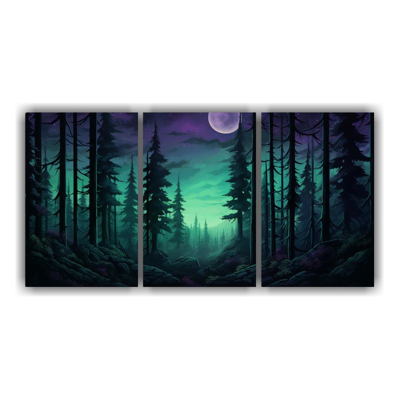 GENERICO - Cuadros Decorativos De Un Bosque Encantado En Tres Paneles D 240x120cm