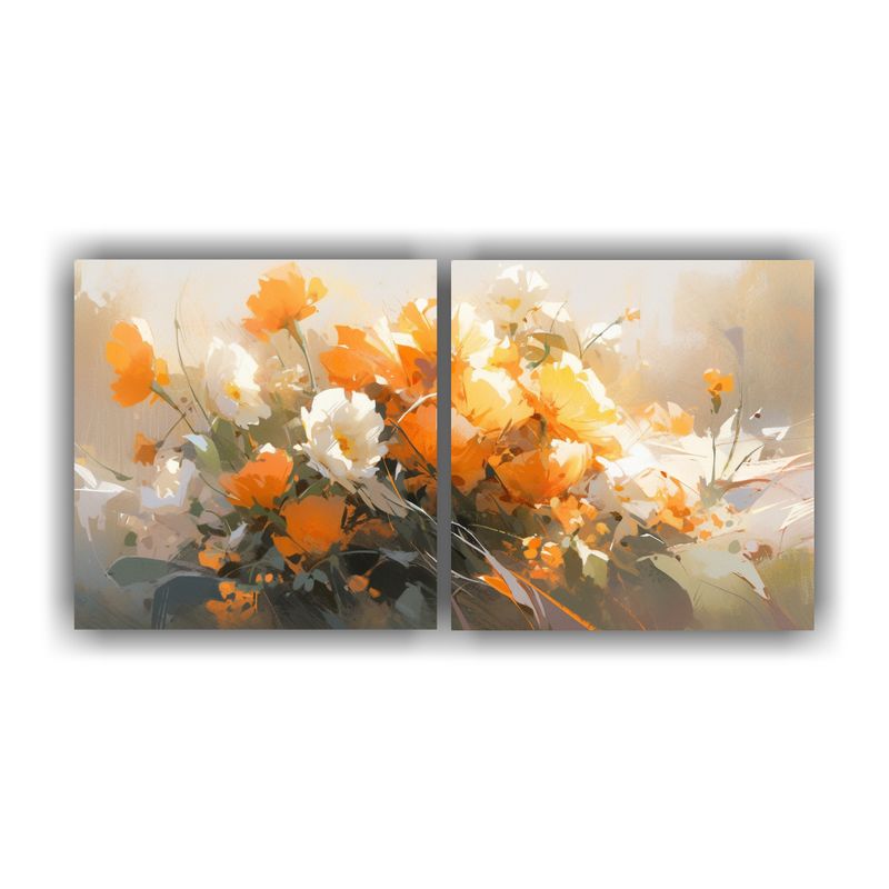 GENERICO - Pintura De Flores En Lienzo, Composición única En Amarillo 160x80cm