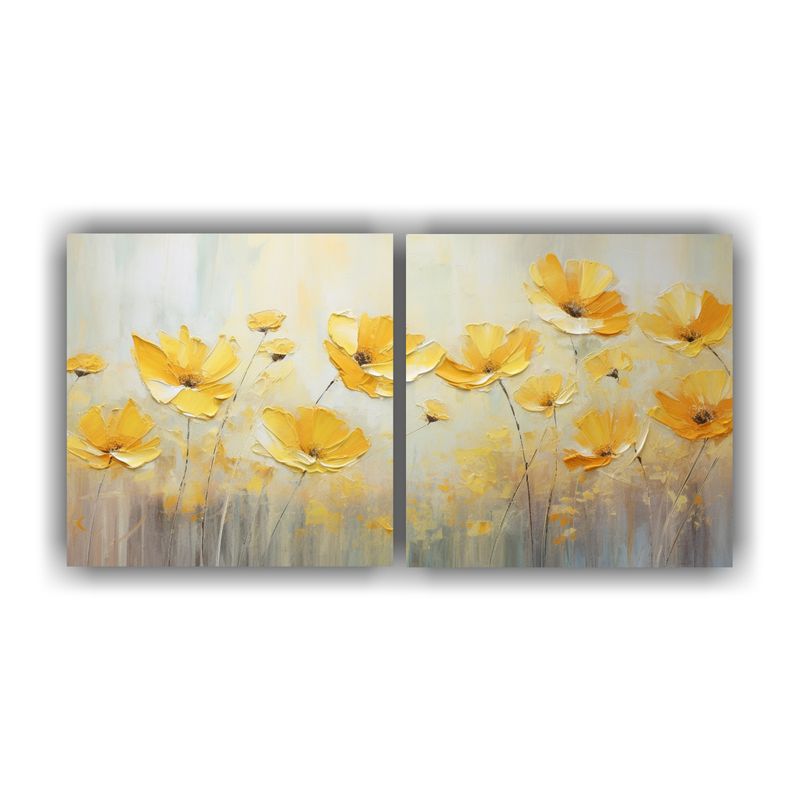 GENERICO - Lienzo Decorativo Regalo Flores Amarillas En Estilo Decorati 160x80cm