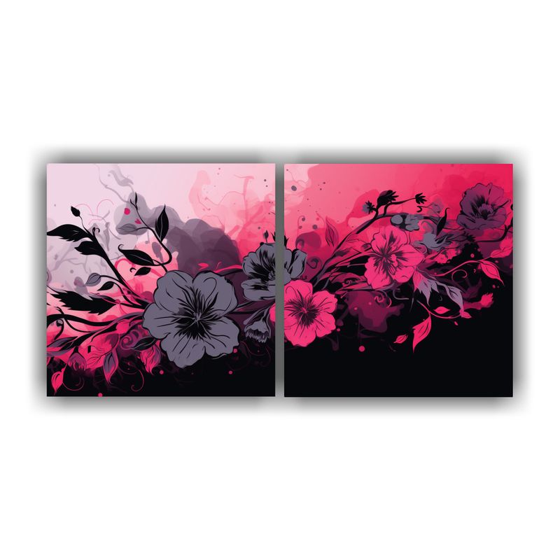 GENERICO - Pintura Mágica Dos Cuadros En Colores Negro Y Rosa Con Atm 160x80cm
