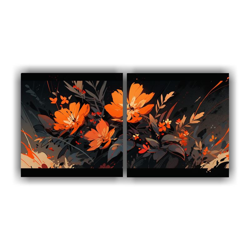 GENERICO - Pinturas Decorativas De Pared Neonoir Naranja Y Negro Para C 160x80cm