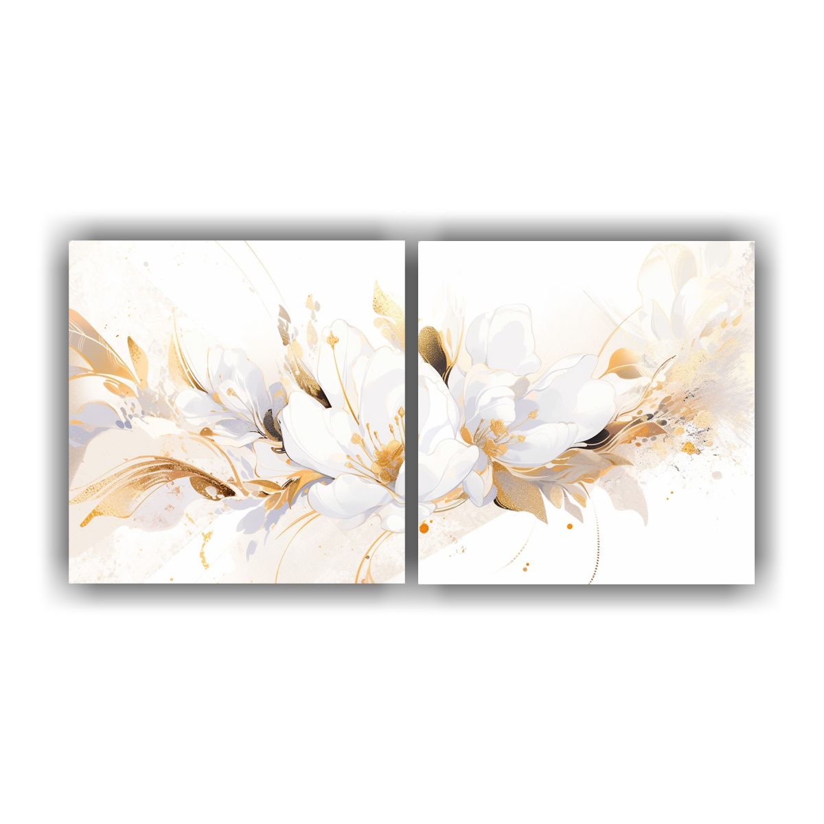 GENERICO - Pinturas Decorativas Con Estilo Neonoir En Blanco Y Dorado C 160x80cm